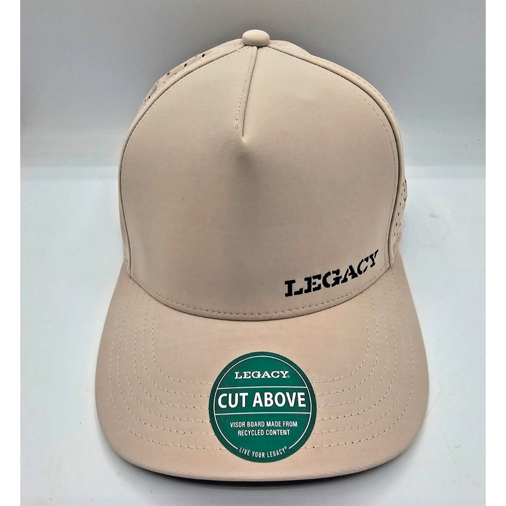 Legacy Mens Snapback Vented Baseball Hat Cap Beige Tan NEW